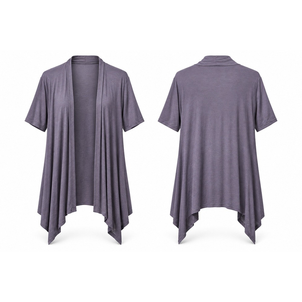 Women's Dusty Plum Open-Front Cardigan Handkerchief Hem โ New โ Sizes SโXL